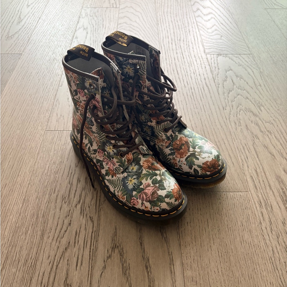 Dr. Martens Floral Lace-Up Ankle Boots